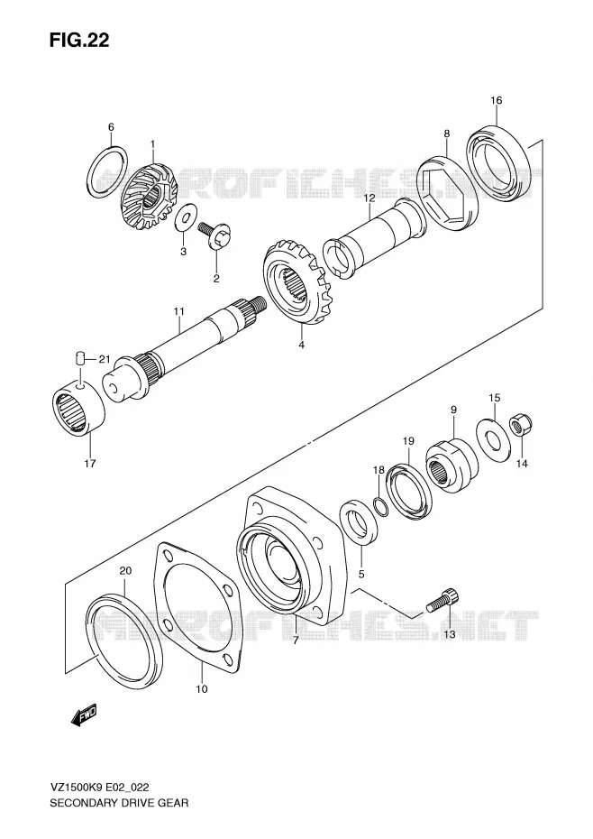 AANDRIJFAS Suzuki MOTO 1500 BOULEVARD-M91 2010  VZ1500L0(E2)