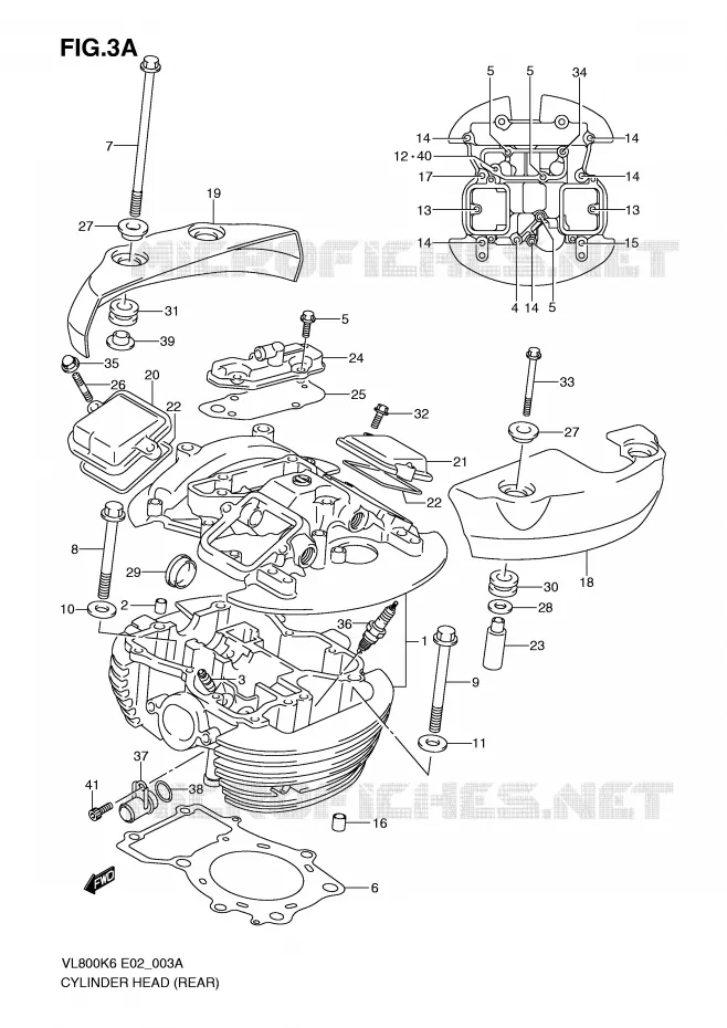 ACHTER CILINDERKOP (MODEL K9/L0) Suzuki MOTO 800 VOLUSIA 2008  VL800K8(E2)
