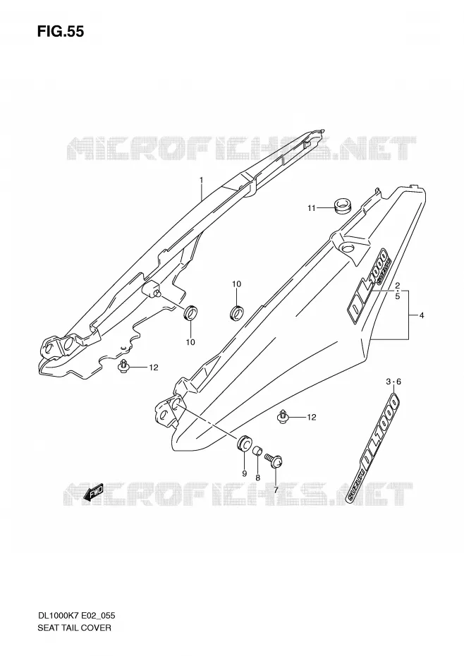 ACHTER KUIP - SEAT COWL Suzuki MOTO 1000 V-STROM 2010  DL1000L0(P37)