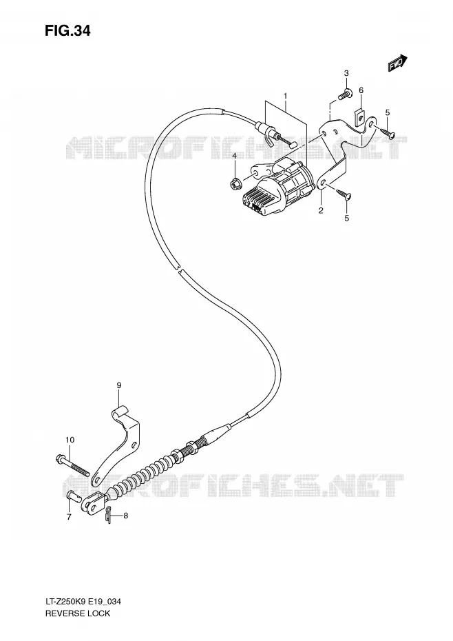 ACHTERUIT CABLE Suzuki QUAD 250 QUADSPORT 2009  LT-Z250K9(E19)