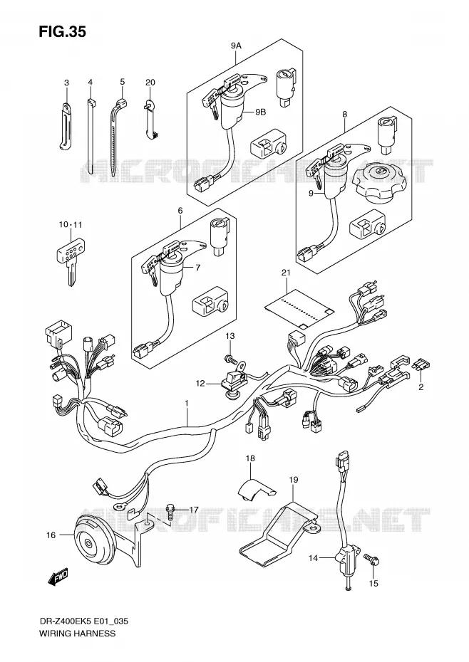BEDRADING (DR-Z400EK5/K6/K7/K9 E24) Suzuki MOTO 400 DR-Z 2006  DR-Z400EK6(E1)
