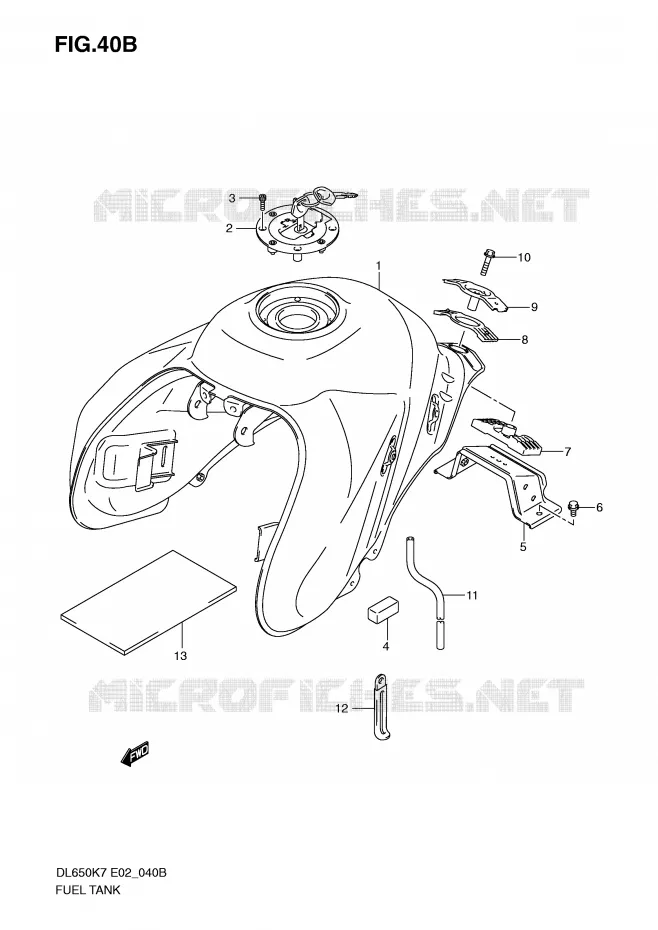 BENZINETANK (MODEL K9/L0) Suzuki MOTO 650 V-STROM 2007  DL650AK7(E2)