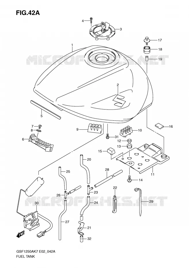 BENZINETANK (MODEL K9) Suzuki MOTO 1250 BANDIT-S 2007  GSF1250SAK7(E2)