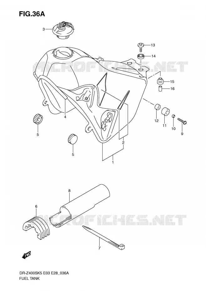 BENZINETANK (MODEL K9) Suzuki MOTO 400 DR-Z 2007  DR-Z400SK7(E3/E28)