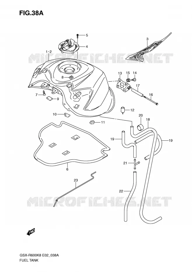 BENZINETANK (MODEL K9) Suzuki MOTO 600 GSX-R 2008  GSX-R600K8(E2)