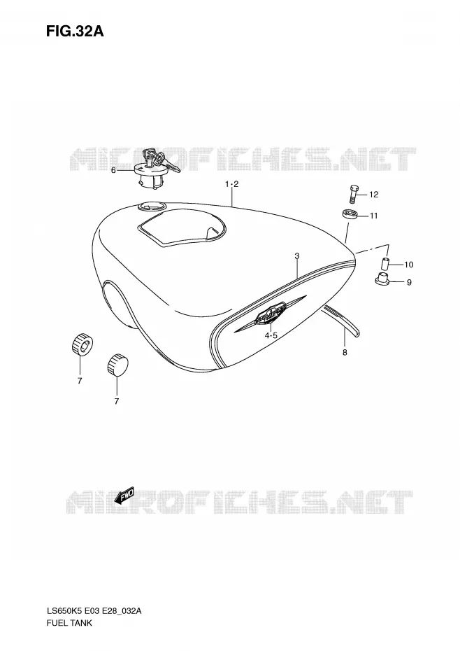 BENZINETANK (MODEL K9) Suzuki MOTO 650 BOULEVARD 2008  LS650K8(E3/E28)