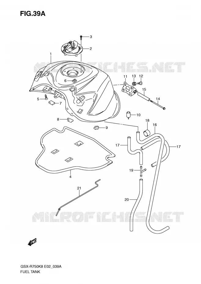 BENZINETANK (MODEL K9) Suzuki MOTO 750 GSX-R 2010  GSX-R750L0(E2)