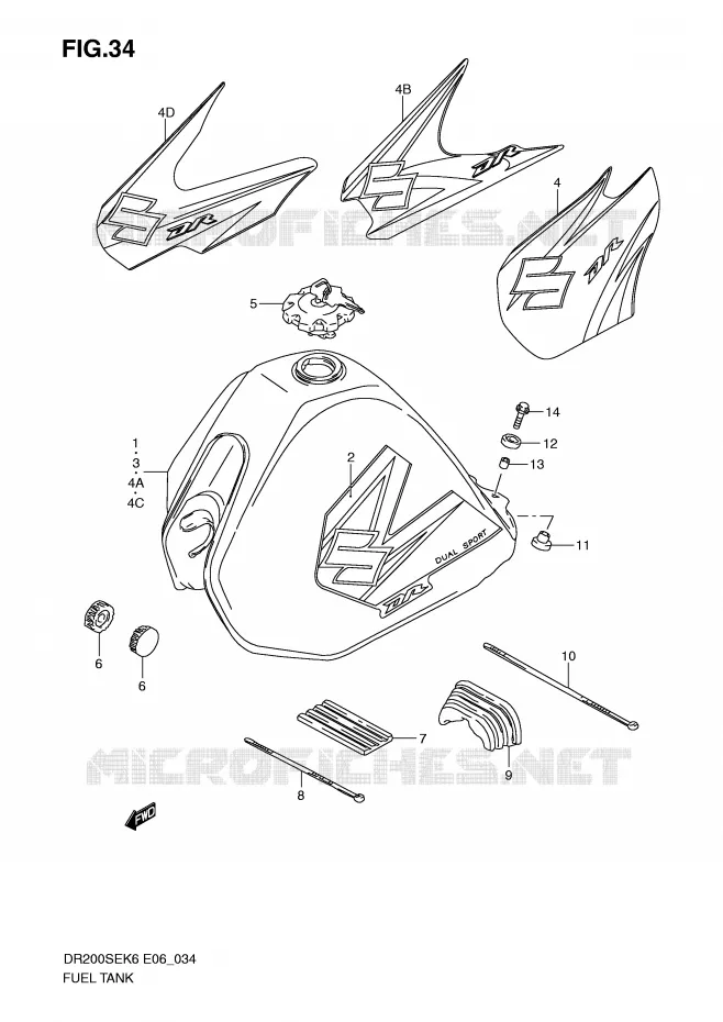 BENZINETANK Suzuki MOTO 200 DR 2010  DR200SEL0(E6)