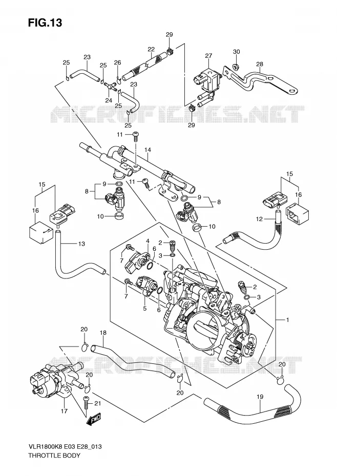 BRANDSTOFINJECTIE ASSY Suzuki MOTO 1800 INTRUDER 2010  VLR1800TL0(E3/E28)
