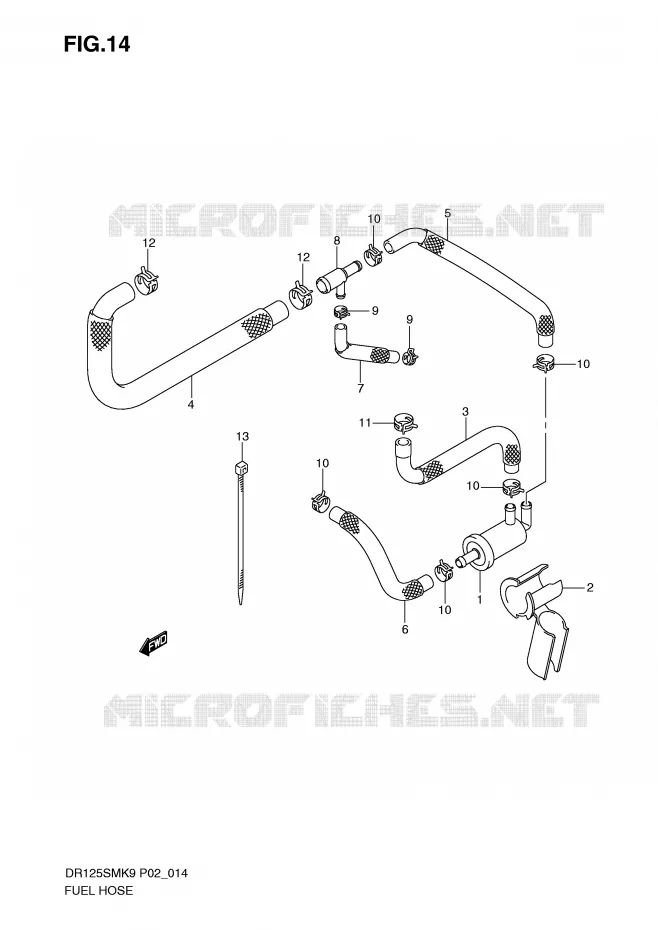 BRANDSTOFSLANG Suzuki MOTO 125 DR 2009  DR125SMK9