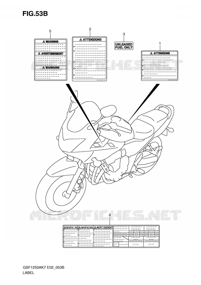 ETIKET (MODEL K9) Suzuki MOTO 1250 BANDIT-S 2007  GSF1250SAK7(E2)