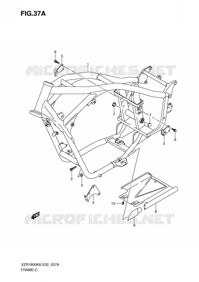 FRAME (MODEL K9/L0) Suzuki MOTO 1800 INTRUDER 2010  VZR1800U2L0(E2)
