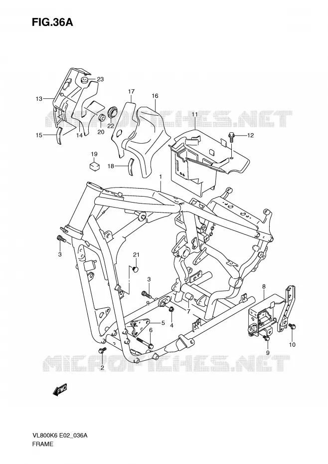 FRAME (MODEL K9/L0) Suzuki MOTO 800 VOLUSIA 2010  VL800L0(E2)