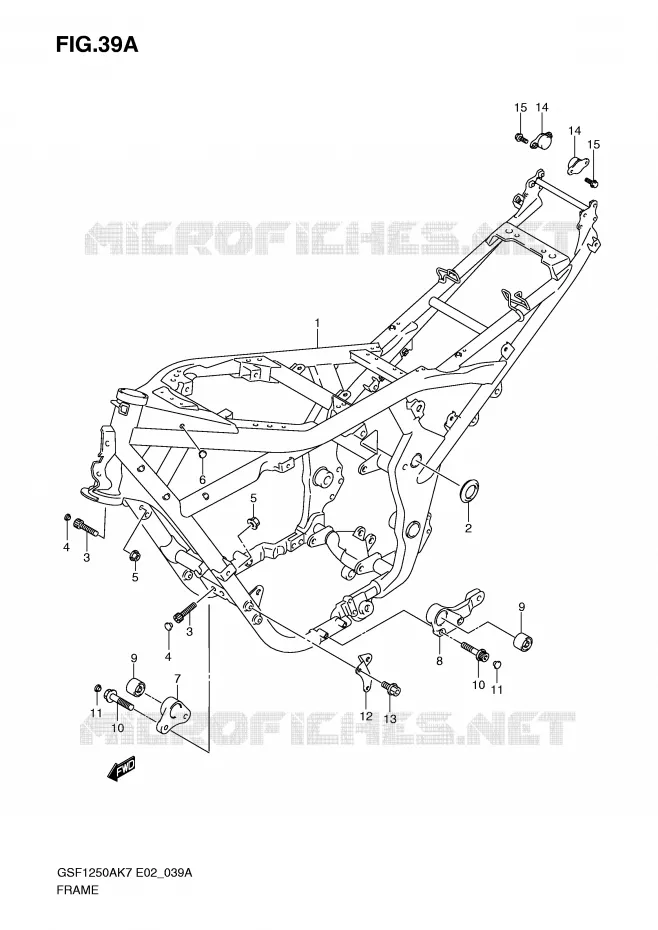 FRAME (MODEL K9) Suzuki MOTO 1250 BANDIT-S 2009  GSF1250SAZK9(E2)
