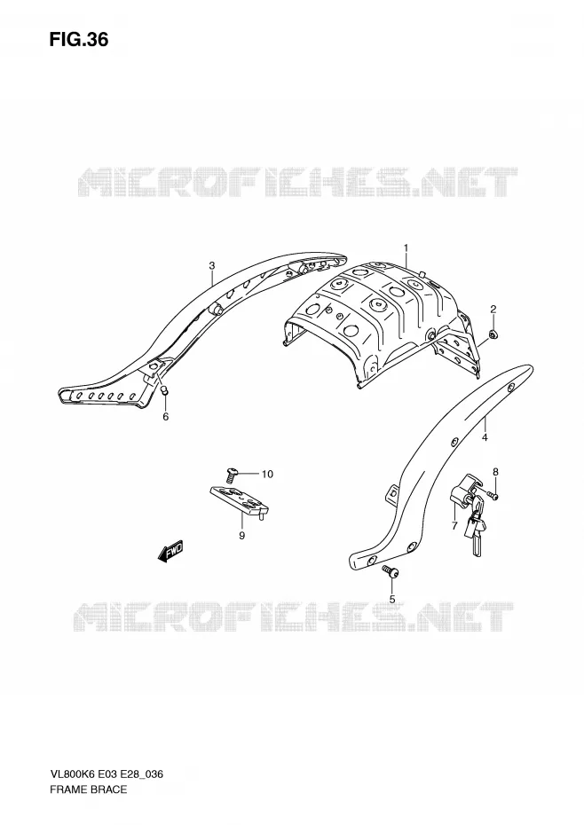 FRAME ONDERSTEUNING Suzuki MOTO 800 VOLUSIA 2009  VL800K9(E3/E28)