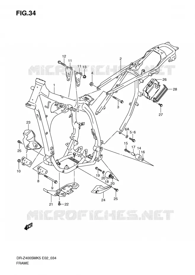 FRAME Suzuki MOTO 400 DR-Z 2006  DR-Z400SMK6(E2)