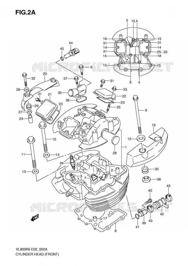 FRONT CILINDERKOP (MODEL K9/L0) Suzuki MOTO 800 VOLUSIA 2006  VL800CUEK6(E2)