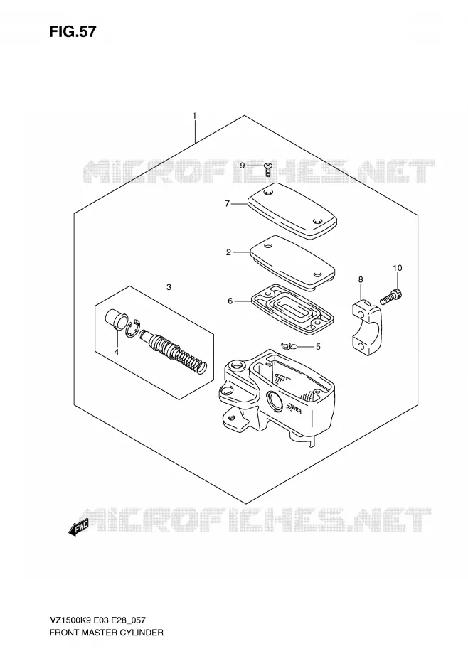 FRONT HOOFDREMCILINDER Suzuki MOTO 1500 BOULEVARD 2010  VZ1500L0(E3/E28)