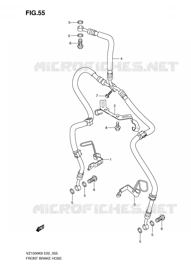 FRONT REMSLANG Suzuki MOTO 1500 BOULEVARD-M91 2010  VZ1500L0(E2)