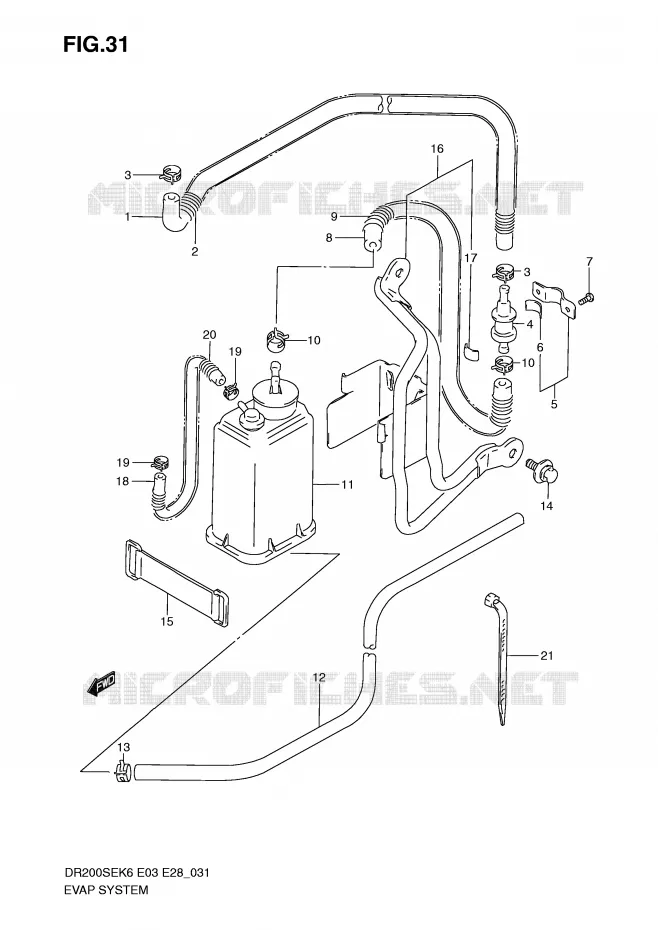 FUEL EVAP SYSTEM (E33) Suzuki MOTO 200 DR 2007  DR200SEK7(E3/E28)