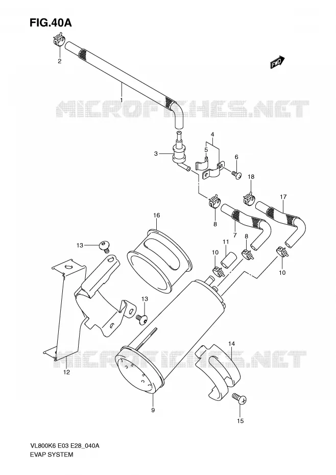 FUEL EVAP SYSTEM (MODEL K9/L0 E33) Suzuki MOTO 800 INTRUDER 2009  VL800TK9(E3/E28)