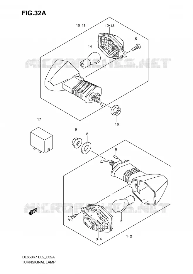 INDICATOREN (MODEL K9/L0) Suzuki MOTO 650 V-STROM 2007  DL650AK7(E2)