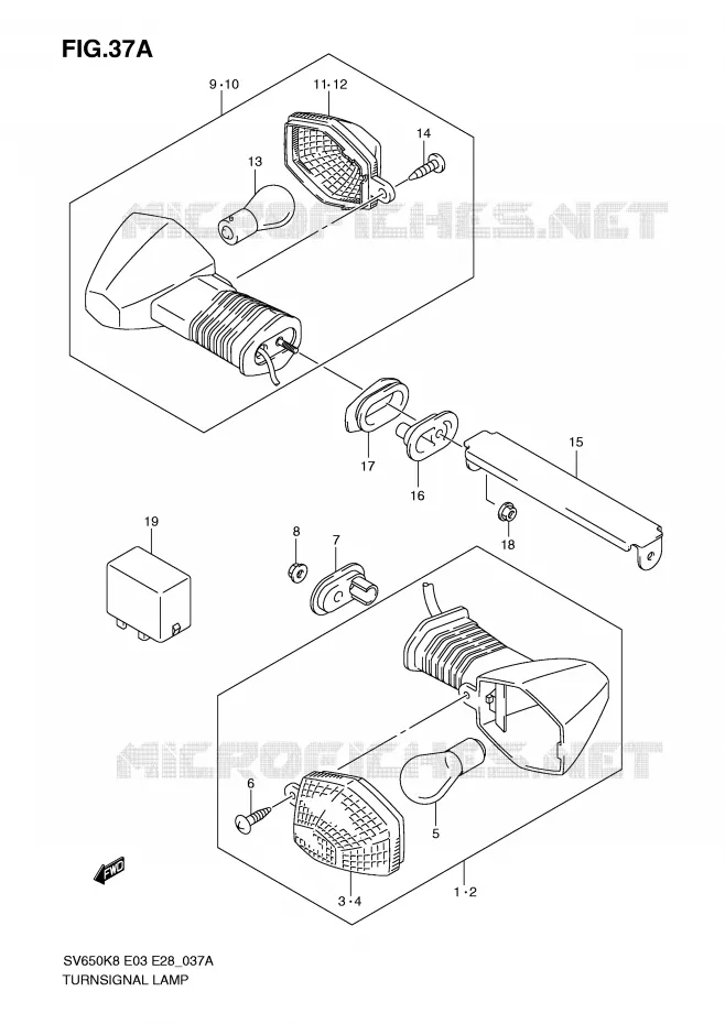 INDICATOREN (SV650SK9/SAK9/SL0/SAL0) Suzuki MOTO 650 SV-S 2009  SV650SK9(E3/E28)