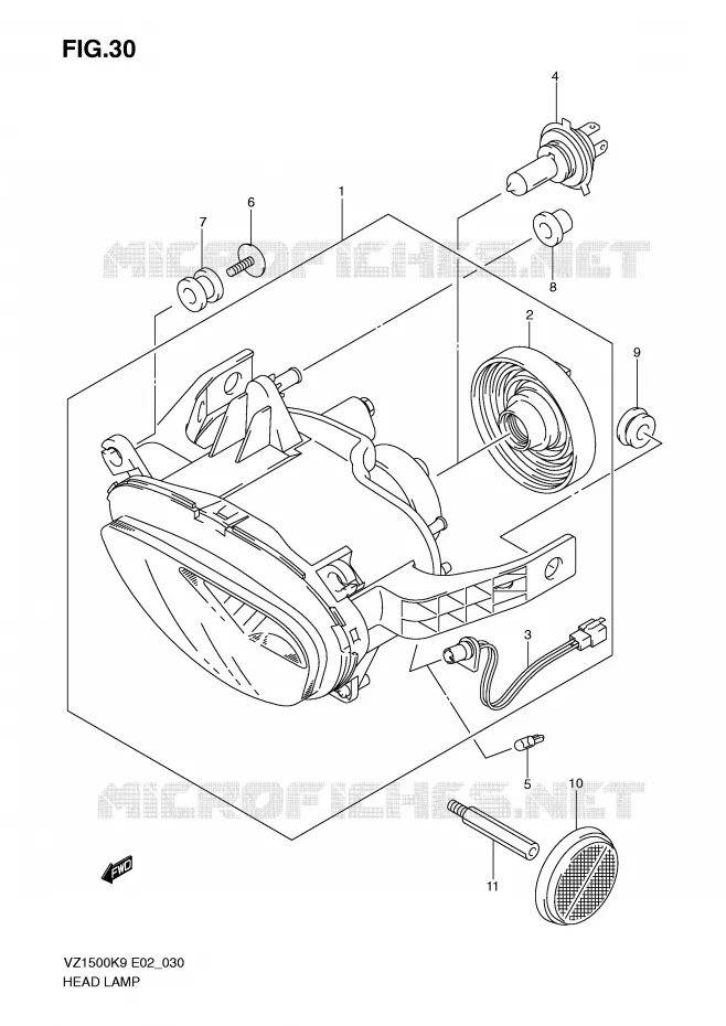 KOPLAMP Suzuki MOTO 1500 MARAUDER-M90 2009  VZ1500K9(E2)