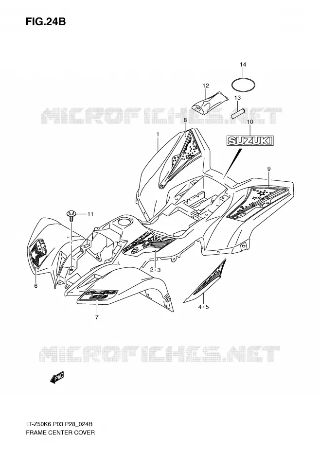 KUIP (LT-Z50ZK9 P3) Suzuki QUAD 50 QUADSPORT 2007  LT-Z50K7(P3/P28)