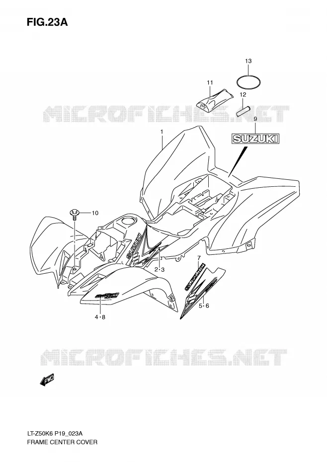 KUIP (MODEL K8/K9) Suzuki QUAD 50 QUADSPORT 2010  LT-Z50K9(P19)