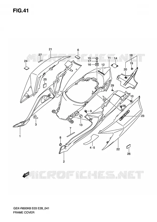 KUIP (MODEL K8) Suzuki MOTO 600 GSX-R 2010  GSX-R600L0(E3/E28)