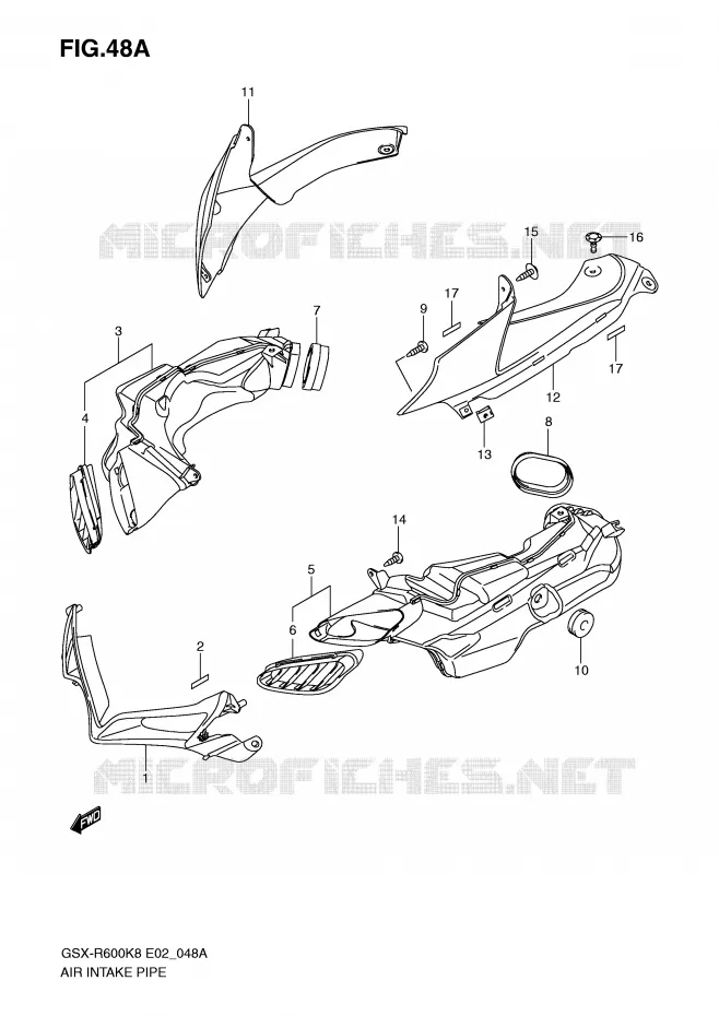 LUCHTINLAAT (MODEL K9) Suzuki MOTO 600 GSX-R 2008  GSX-R600U3K8(E2)