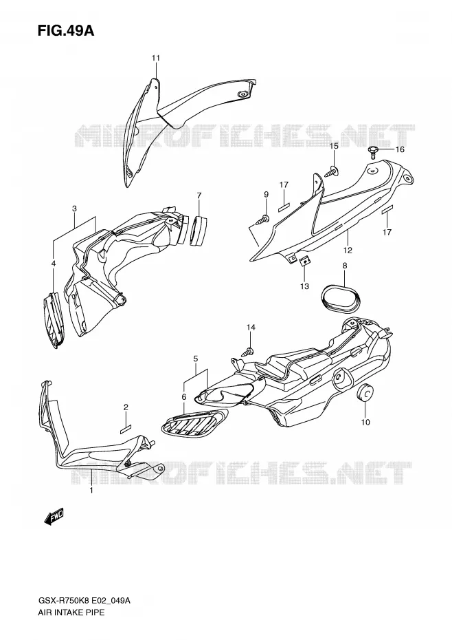 LUCHTINLAAT (MODEL K9) Suzuki MOTO 750 GSX-R 2010  GSX-R750UFL0(E2)