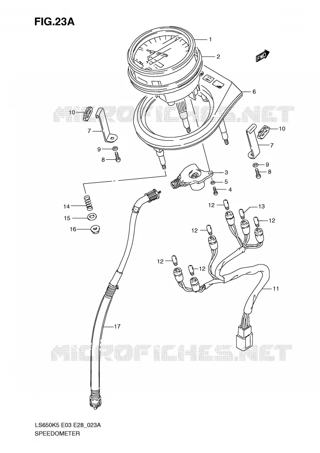 SNELHEIDSMETER (MODEL K9 E28) Suzuki MOTO 650 BOULEVARD 2006  LS650K6(E3/E28)
