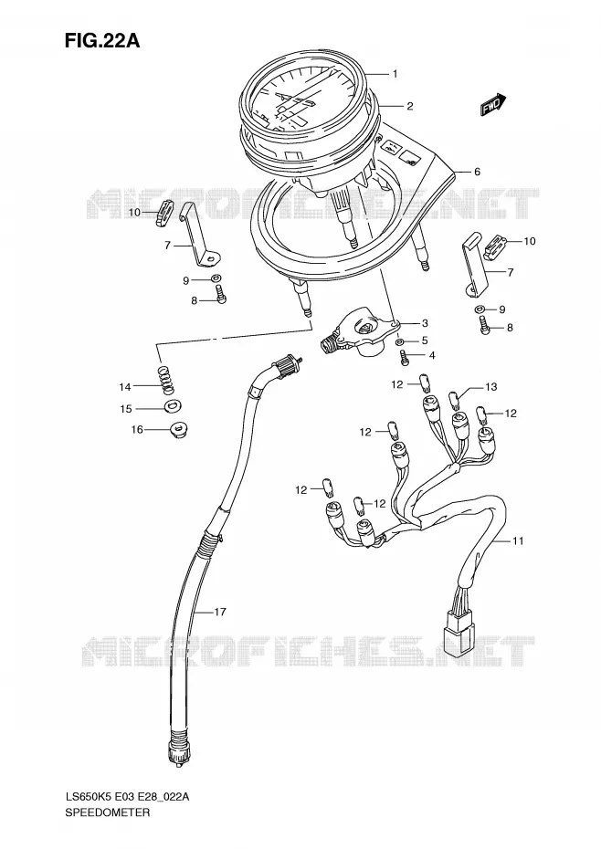 SNELHEIDSMETER (MODEL K9 E3,E33) Suzuki MOTO 650 BOULEVARD 2008  LS650K8(E3/E28)