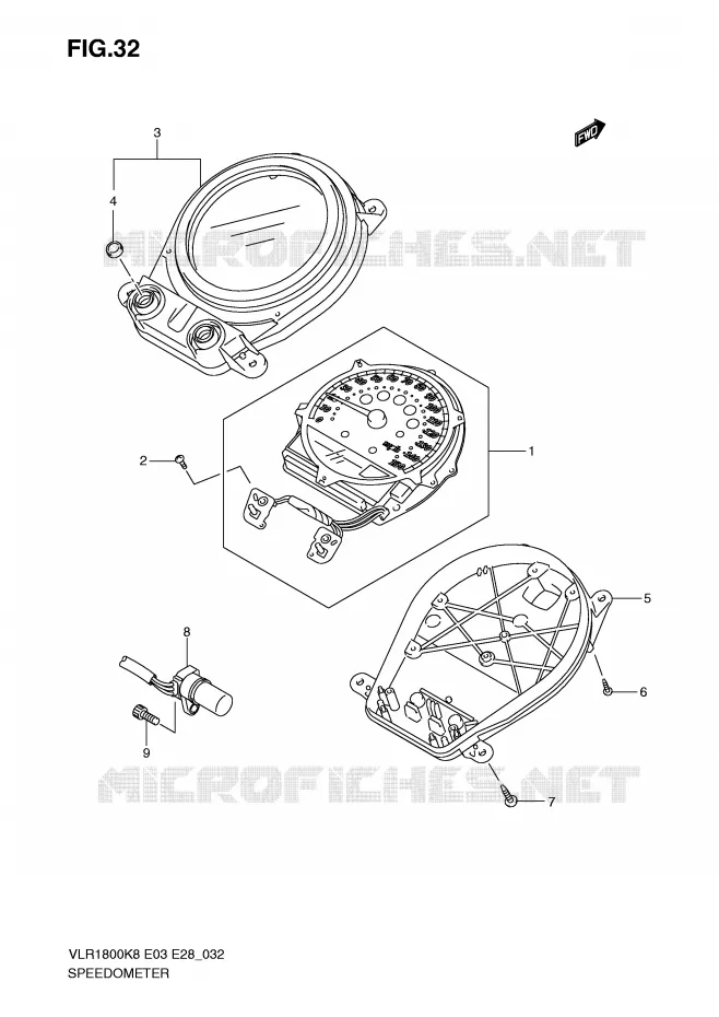 SNELHEIDSMETER (VLR1800K8/TK8/K9/L0) Suzuki MOTO 1800 INTRUDER 2009  VLR1800K9(E3/E28)