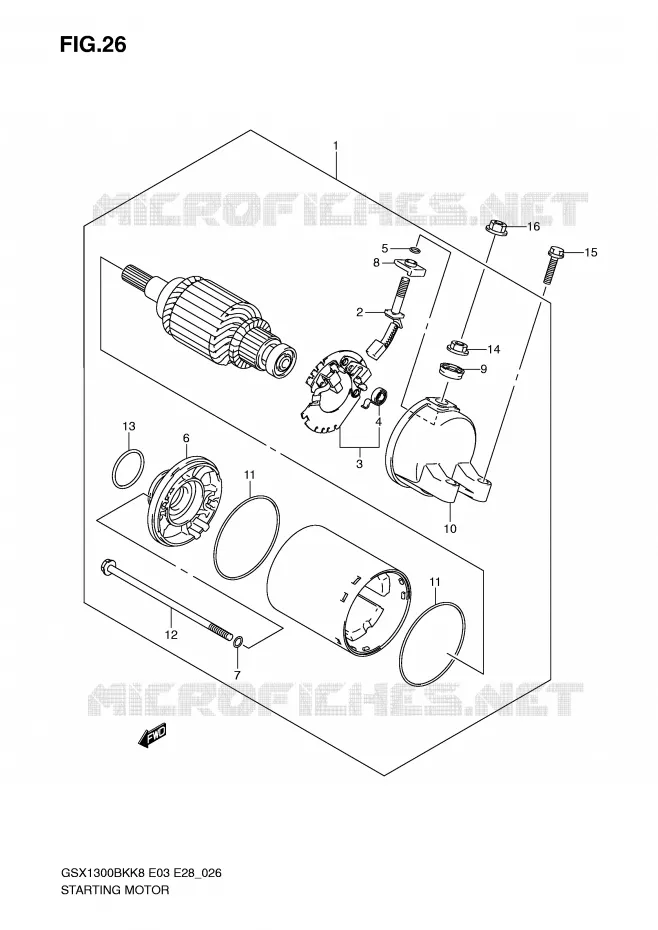 STARTMOTOR Suzuki MOTO 1300 B-KING 2008  GSX1300BKK8(E3/E28)