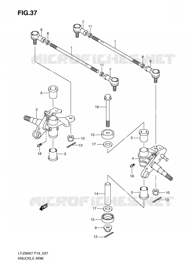 STUURINRICHTING - HUB Suzuki QUAD 90 QUADSPORT 2010  LT-Z90L0(P19)