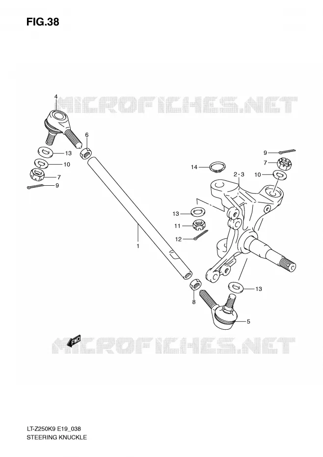 STUURINRICHTINGS - HUB Suzuki QUAD 250 QUADSPORT 2010  LT-Z250ZL0(E19)