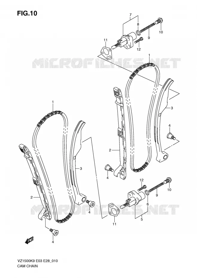 TIMING Suzuki MOTO 1500 BOULEVARD 2010  VZ1500L0(E3/E28)