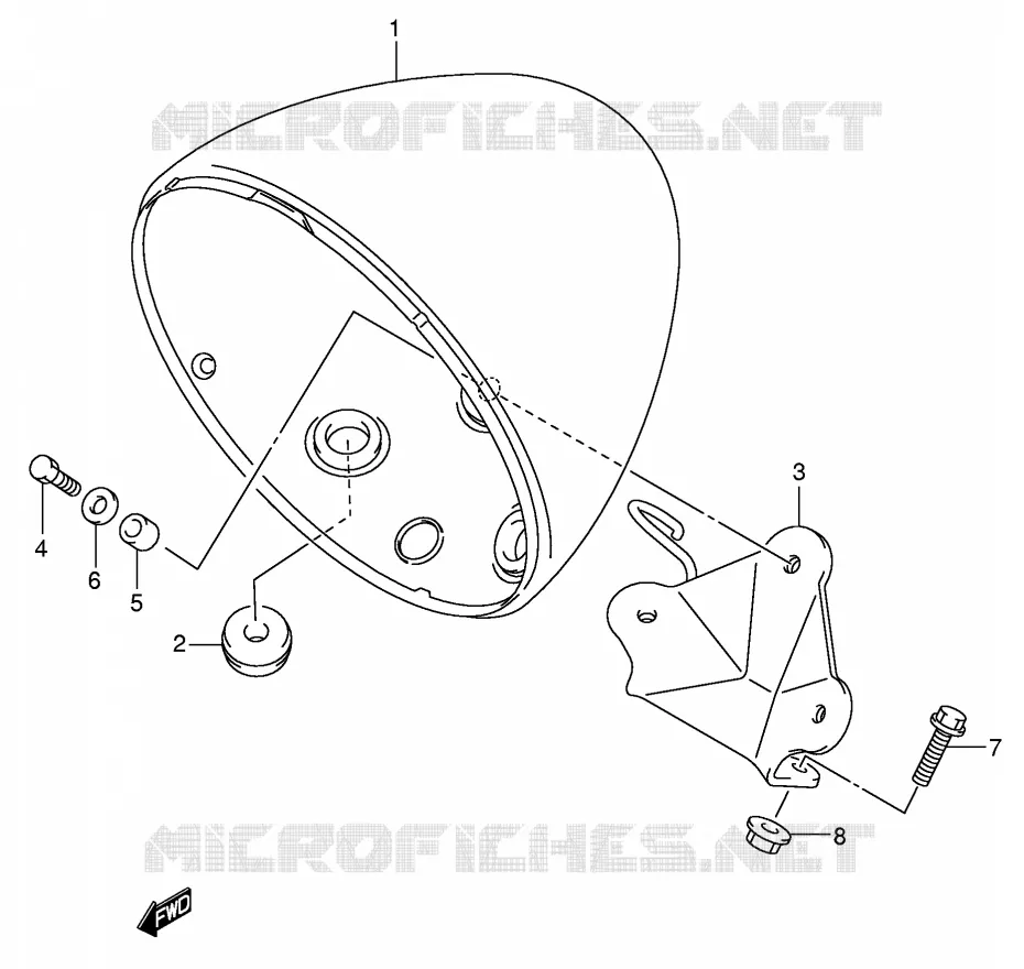 HEADLIGHT BOWL (MODELE K5) Suzuki MOTO 800 VOLUSIA 2002  VL800K2(E2)