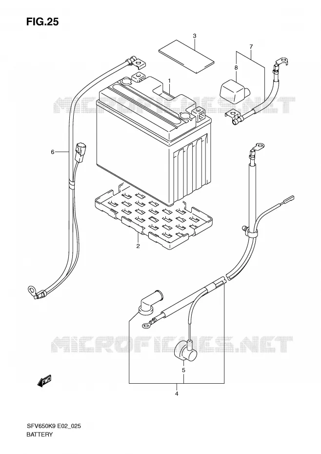 ACCU (SFV650K9/UK9/L0/UL0) Suzuki MOTO 650 GLADIUS 2009  SFV650UAK9(E2)
