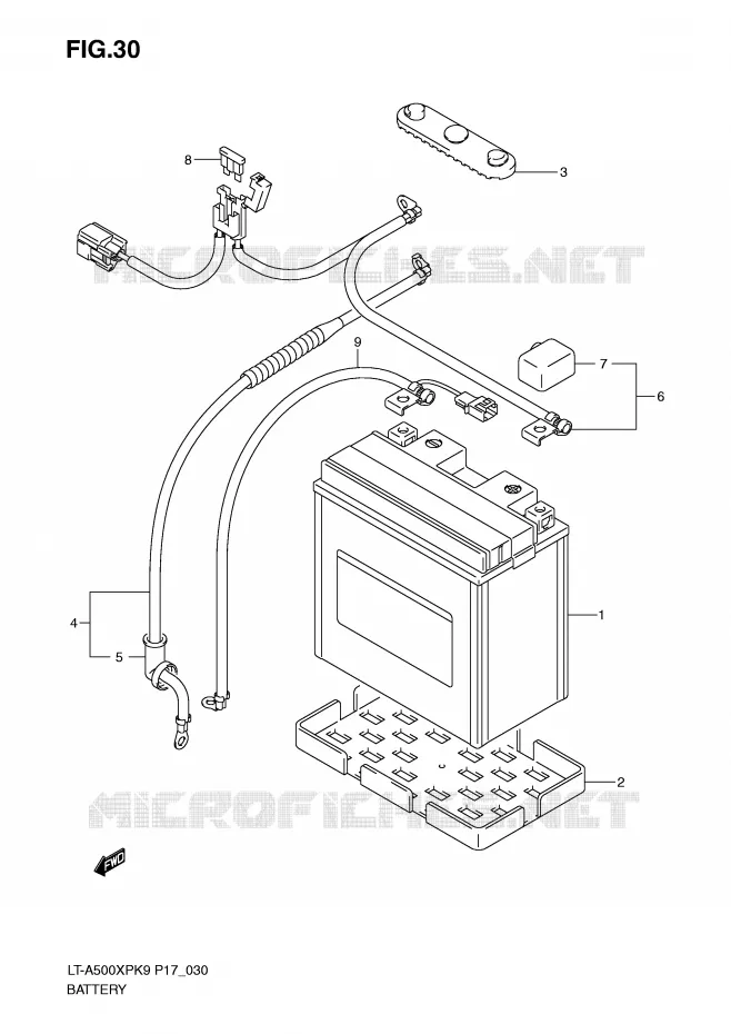 ACCU Suzuki QUAD 500 KINGQUAD 2010  LT-A500XPL0(P17)