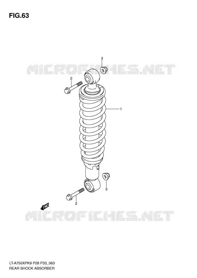 ACHTER SCHOKDEMPER Suzuki QUAD 750 KINGQUAD 2009  LT-A750XPK9(P28/P33)