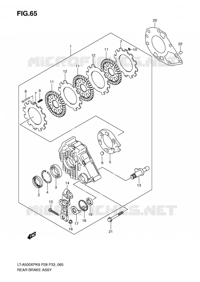 ACHTERREM ASSY Suzuki QUAD 500 KINGQUAD 2010  LT-A500XPL0(P28/P33)