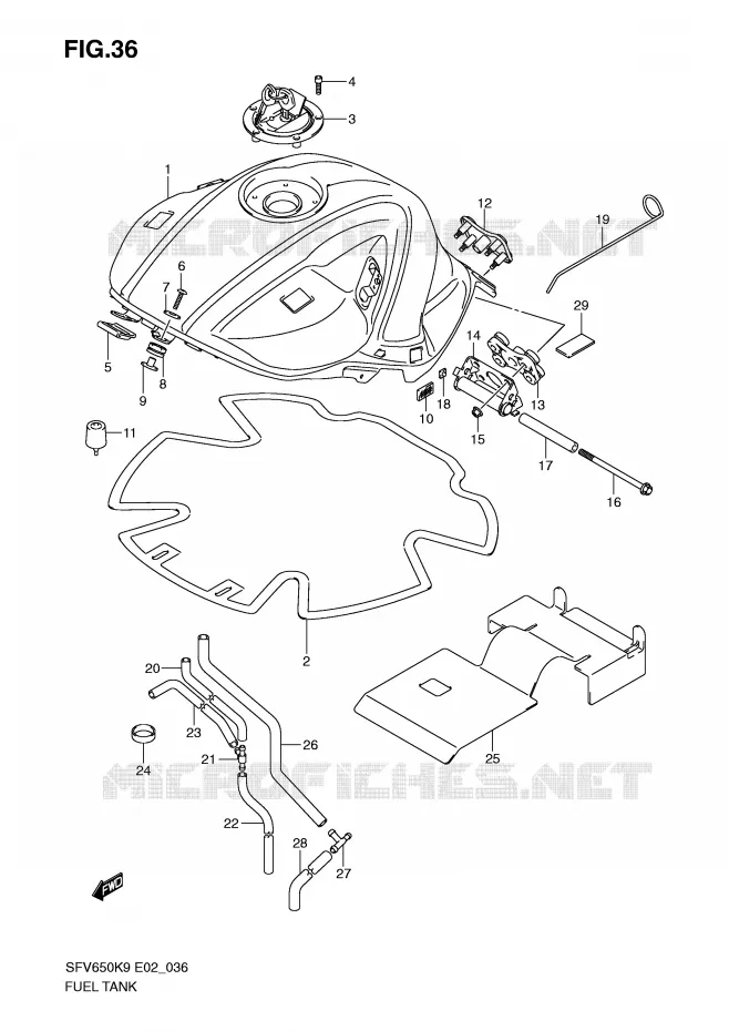 BENZINETANK (MODEL K9) Suzuki MOTO 650 GLADIUS 2010  SFV650AL0(E2)
