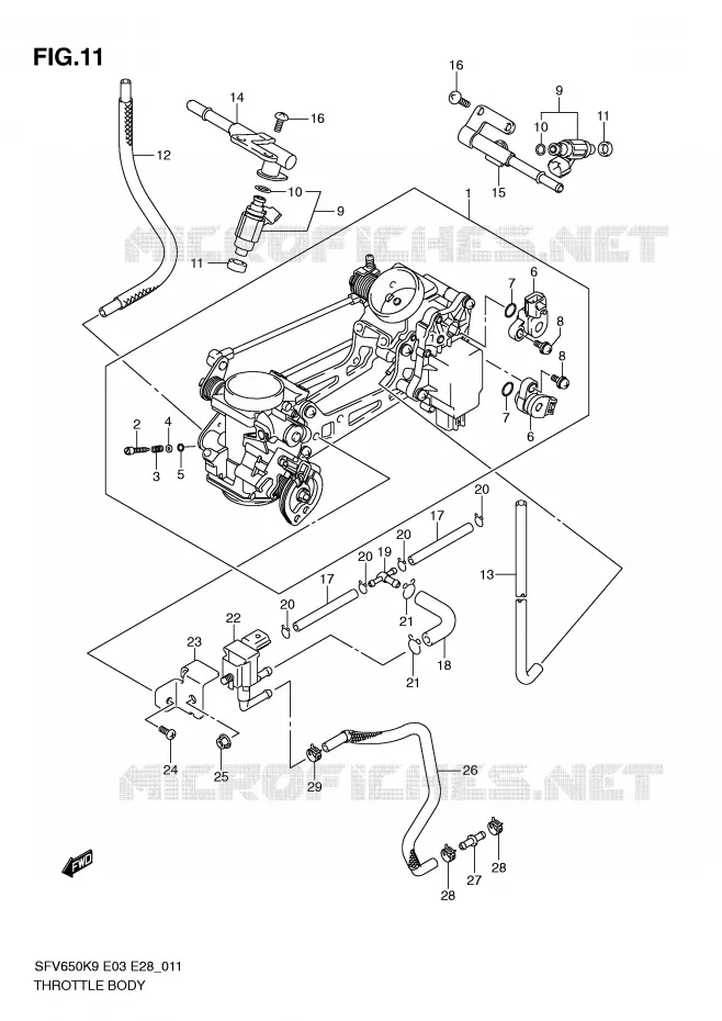 BRANDSTOFINJECTIE ASSY Suzuki MOTO 650 GLADIUS 2010  SFV650L0(E3/E28)