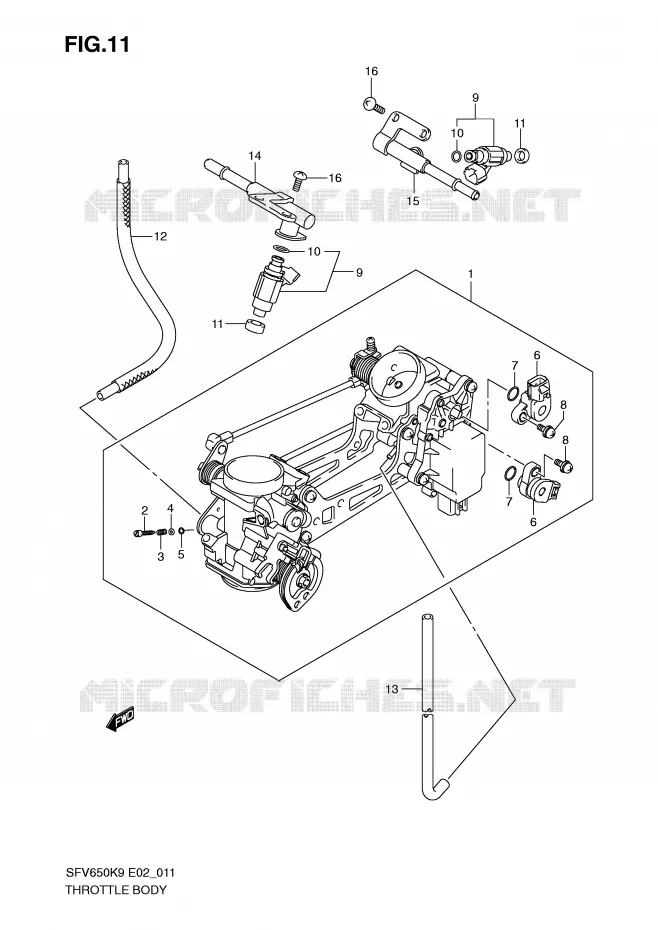 BRANDSTOFINJECTIE ASSY Suzuki MOTO 650 GLADIUS 2010  SFV650UAL0(E2)