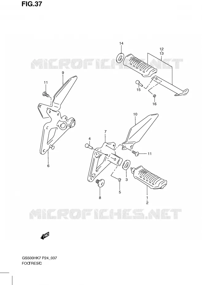 FOOTREST Suzuki MOTO 500 GS-E 2009  GS500HK9(P24)