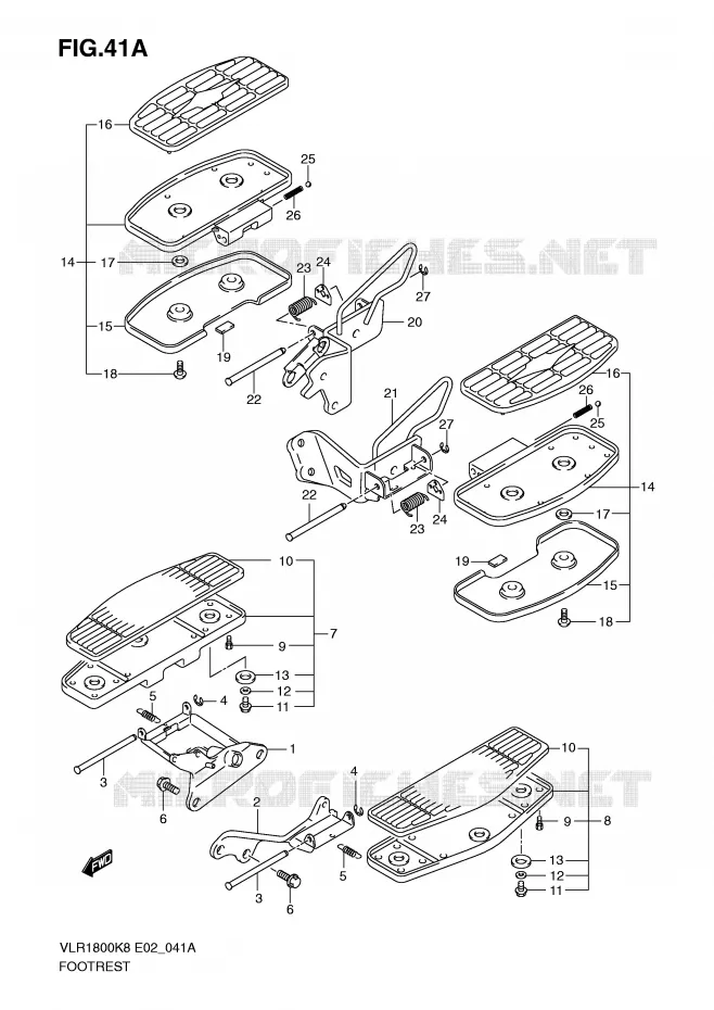 FOOTREST (VLR1800TK9/TL0 E24) Suzuki MOTO 1800 INTRUDER 2008  VLR1800K8(E2)